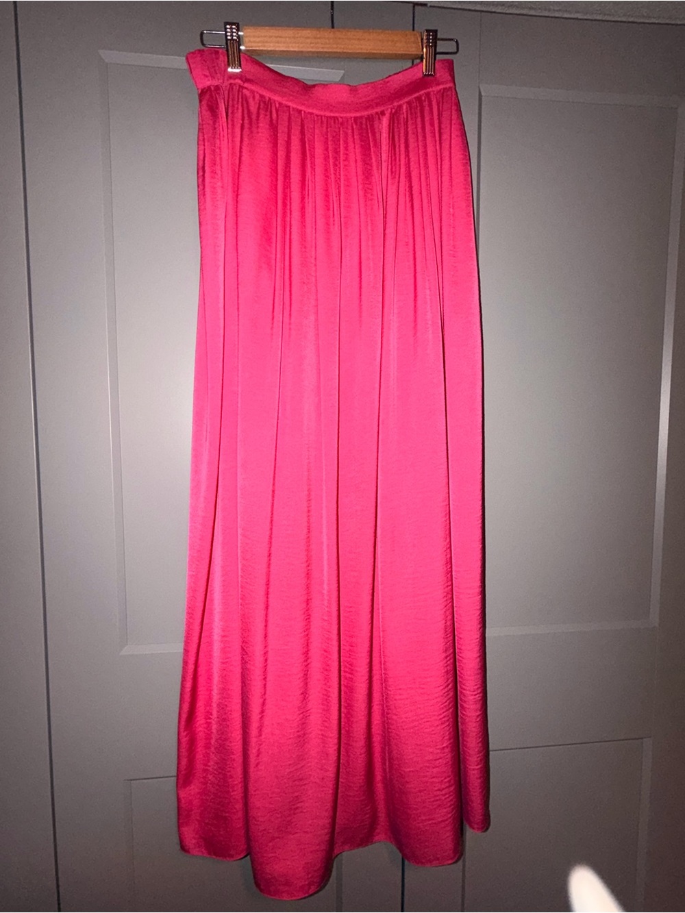 Bcbg Women's Pink Maxi Skirt - Flowing Silky A-Line